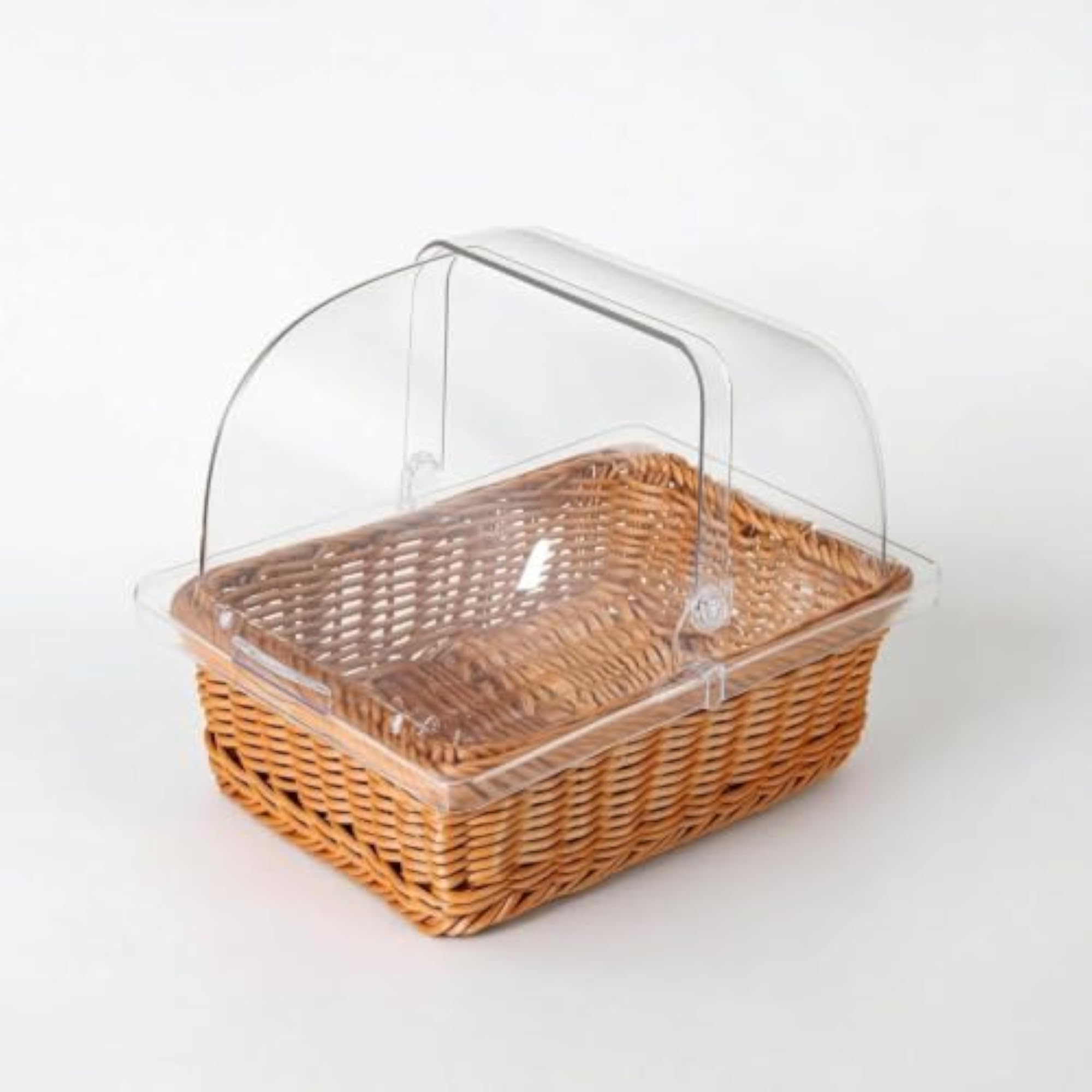 Clear Hinged Food Cover, Dustproof Bread Box with Tray